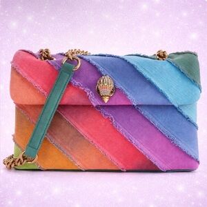 Kurt Geiger NWT Rainbow Denim Kensington Crossbody Bag